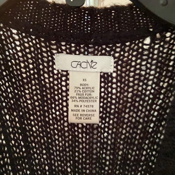 Cache XS sleeveless sweater duster with faux fur - Picture 4 of 5